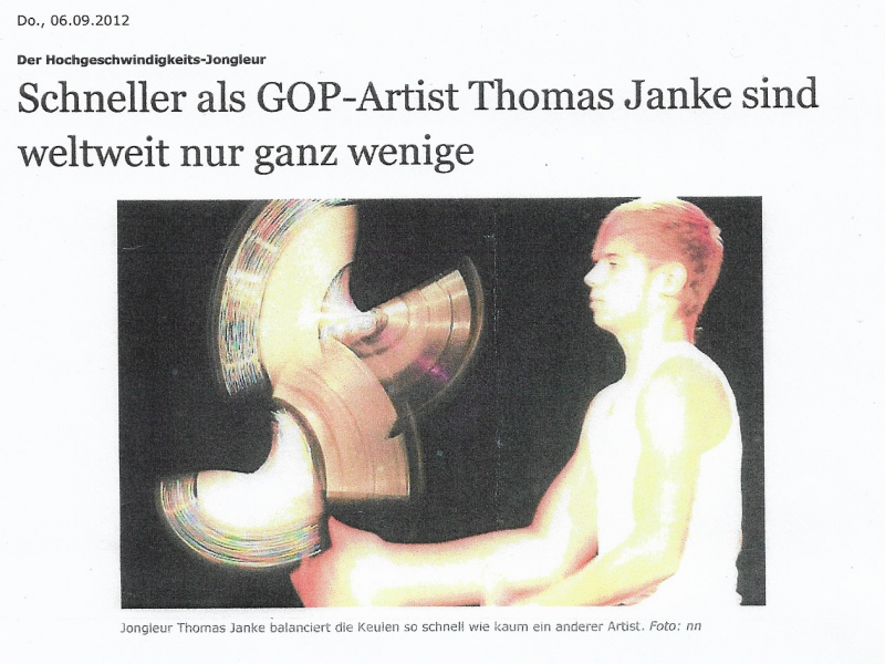 Schneller als GOP - Artist Thomas Janke sind weltweit nur ganz wenige